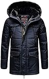 Navahoo Herren Winter Jacke Parka Winterjacke Stepp lang warm B849 [B849-Luaa-Navy-Gr.XXL]