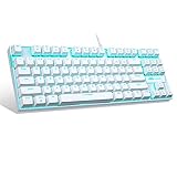 MageGee MK-Star TKL Mechanische Gaming-Tastatur, mit LED-Hintergrundbeleuchtung, 87 Tasten, mechanische Computertastatur, USB verkabelt, blaue Schalter für Windows Laptop Gaming PC