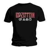 Led Zeppelin Herren T-Shirt Schwarz Schwarz Gr. XL, Schw