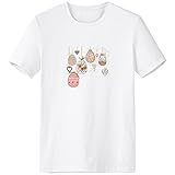 DIYthinker Ostern Religion Christentum Festival niedliches Rosa Hang gefärbtes Ei Herz-Blumen-Kultur Illustration Muster Rundhals Weißen T-Shirt Frühling und Sommer Tagless Small Rosa/W