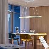 Anten LED Pendelleuchte CUPID, dimmbare Hängeleuchte 45W mit Fernbedienung, 4500LM, 3 Farbtemperaturen, Memoryfunktion, Höhenverstellbar, moderne 90cm weiße Hängelampe für Küche, Esszimmer, Büro usw