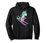 Comic Einhorn fährt Ski Pullover H