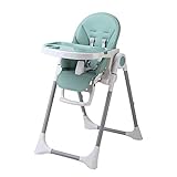 FUJGYLGL Hochstuhl Baby-Zusatzsitz Recline Füttern Stuhl zusammenklappbaren, Höhenverstellung, Sicherheitsgurt, PU Kissen mit arretierbaren Rollen Fach Abnehmbare for Baby, Baby