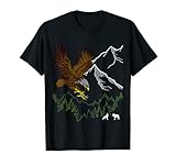 Mountain Adler-Aufdruck Motiv Berg Tier mit Adlermotiv Vogel T-S