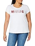 Mustang Damen T-Shirt Logo Tee, Weiß (General White 2045), S