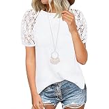 Damen Winter Sexy Top Shirt Lässige Nähte Langarm Einfarbig Rundkragen Loses Shirt Weiß+XXL