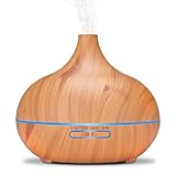 Diffusor für ätherische Öle, Aromatherapie, Luftbefeuchter, Ultraschall, AromaCool Nebel, Luftverdampfer, Duftöle, Luftbefeuchter, Holzmaserung, Duft, Wasserdiffusor, Schlafzimmer, Bü