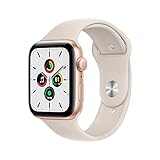 2021 Apple Watch SE (GPS, 44 mm) – goldenes Aluminiumgehäuse mit Starlight Sportband – reg