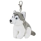 Teddys Rothenburg Schlüsselanhänger Plüschhund Husky 9 cm sitzend grau/weiß Plüschhusky Plü