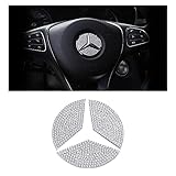 BLINGOOSE für Mercedes Benz Zubehör Lenkrad Emblem Aufkleber Glitzer AMG Abziehbilder Mercedes-Benz W203 W204 W205 A B C GLC GLE GLK CLS ML