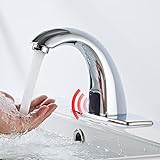 Infrarot Sensor Wasserhahn,Automatische Sensor Wasserhahn Berührungslos Bad Waschtischarmatur Handwaschbecken Automatische Armatur für Küche Badezimmer (Nur kaltes Wasser)