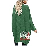 Eaylis Langarm Weihnachtsstrickjacke Damen Cardigan Strickmantel Strickjacke Sweater Elegant Manschette Sweatshirt Langen Mantel Tops Outwear Casual Pulli Sweater Jacke Offen Pulllover Herbst W