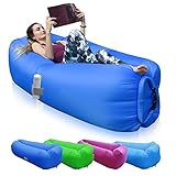 Aotono Aufblasbares Sofa, Luftsofa, Air Lounger mit Kopfteil Luftcouch Exzellenten Liegekomfort Leicht Tragbar Wasserdicht, für Camping Garten Terrasse Strand W