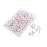 ReißNäGel Transparente Stecknadel ReißZwecke Markieren Pinnwand ReißZwecke Karte Stecknadeln Transparente Push Pins für Tafeln,Weltkarten,Korktafeln,Bürobesprechungen verwendet. (100 Stück, Roségold)