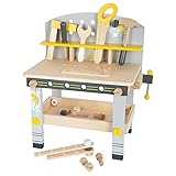 small foot 11805 Werkbank Miniwob Kompakt aus Holz, mit umfangreichem Zubehör und Schraub-Set, für Kinder ab 3 Jahren Toy