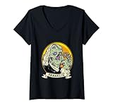 Damen Chainlink Zombie Dollar Ben Franklin Hodl Kryptowährung T-Shirt mit V