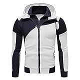 ZYHOOD Herren Übergangsjacke Sportjacke Trekkingjacke Freizeit Outdoor Kapuzenpullover Sweatjacke Sweatshirt Kapuzenjacke Kapuzenpulli Langarm Hoodie Fitness Training Sportswear Joggen Workout L