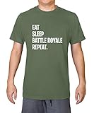 Eat Sleep Battle Royale Repeat Herren-T-Shirt aus 100 % Bio-Baumwolle, khaki, S