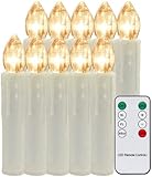 EINFEBEN 20x LED Weihnachtsbaumkerzen kabellos Warmweiß Dimmbar LED Weihnachtskerzen Fernbedienung Timer Flackern Christbaumkerzen kab