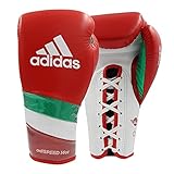 adidas Adi-Speed 500 Pro Boxhandschuhe für Boxen, Kickboxen, Sparring, traditioneller Schnürverschluss, 16 Unzen, Rot/Weiß/Grün, für Herren und D