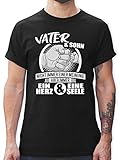 Vatertagsgeschenk Papa - Vater & Sohn Immer EIN Herz & eine Seele - L - Schwarz - t Shirt XXL Herren Vater Sohn - L190 - Tshirt Herren und Männer T-S