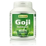 Goji-Beere, 500 mg, hochdosiert, 120 Vegi-Kapseln – die Vitalstoffbombe. Natürliches Eisen, Vitamin C, Carotin und andere Vitalstoffe. OHNE künstliche Zusätze. Ohne Gentechnik. Veg