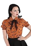Hell Bunny Vixey Fuchs Retro Vintage 1950er Jahre Bluse Oberteil - Braun (5XL)
