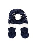 maximo Jungen Pompon Schal, Mehrfarbig (Navy/antik Weiß 4801), 2