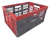 OKT Germany GmbH Profi - Klappbox TÜV Rheinland zert. 45 L bis 50 kg anthrazit/rot Faltbox Transportkiste Kunststoff Box