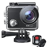 Action Cam 4K Ultra HD Video 20MP, 40M Unterwasserkamera, Wifi Helmkamera, Externes Mikrofon und 2.4G Fernbedienung, Zeitraffer Actionkamera, EIS Anti-Shake und Loop-Aufnahme, 2*1050mAh Akkus, CT8500