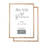 Bilderrahmen Kopenhagen 2er Set (Doppelpack) DIN A3 | Rahmen aus Holz mit bruchsicherem Plexi-Glas | Bilderrahmen Holz | Holzrahmen 29,7cm x 42