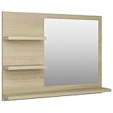 vidaXL Badezimmerspiegel Sonoma Eiche, Spanplatte, 60 x 10 x 45