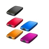 RFID Secure Cash and Cards Wallet Aluminum Contactless Card Protector Slim Minimalist Metal Mini Wallet (Yellow)