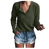grüner knopf Sweat Pulli Damen Long Sweatjacke Damen Oberteile gefüttert Damen Weinachten Pullover für Familien schulterfrei Shirt Spitze ärmel Oversize Hoodie Damen Vintag