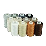 Simthread Baumwoll Nähgarn Quiltgarn für Nähen und Quilten Maschinen - 550 Yards/Spule, 12 Neutral Farb