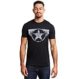 Marvel Herren Captain America - Cap Logo T Shirt, Schwarz (Black Blk), M EU