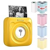 Aibesy PeriPage Mini Fotodrucker Pocket Wireless BT Thermodrucker Bildetiketten Memo Quittungspapierdrucker + 9 Rollen Thermopapier + 3 Rollen Klebeetikettenpapier 57 * 30