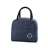 WYDA Lunchpaket Wiederverwendbare Mittagsbeutel dichtliche Tasche Durable Tragetasche für Frauen &Männer für Arbeit Picknick Wandern Strand BBQ (Color : Navy Color)