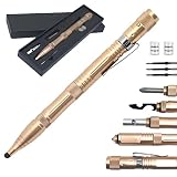 Geschenke für Männer, Taktischer Stift mit LED, Männer Adventskalender 2021 Kleine Geschenke, Coole Werkzeug Kleine Geschenke für Papa Opa, Vatertagsgeschenk, Frauen Männer Geschenkideen (Gold)