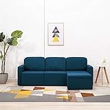Schlafcouch, Couch, Couchgarnitur, Sofagarnitur, Sofa, Bettsofa, Schlafsofa, Wohnmöbel Büromöbel Garnitur, Polstersofa ​mit Schlaffunktion, Modulares 3-Sitzer Blau S