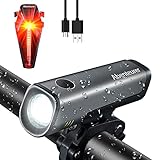 Abenteurer LED Fahrradlicht Set, StVZO Fahrradbeleuchtung Akku Fahrradlichter Set, IPX5 Wasserdicht USB Fahrradlicht vorne Rücklicht Fahrradlampe Set Beleuchtungs-Set 2600mAh Licht für F