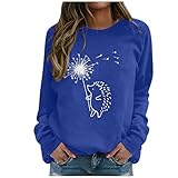 XSZD Langarmshirt Damen Rundhals Katze Love Herz Weihnachtspulli Pullover Sweatshirt Teenager Bedrucktes Patchwork Christmas Xmas Pulli Bluse Oberteil Weihnachten Kurzarmshirt Oberteile Top
