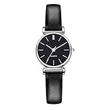 Hirolan Neu Armbanduhr Damen Schwarz Damenuhr RosèGold Schwarz Analog Quarz Metall Kunst-Leder Klassisch RöMische Ziffern Armb