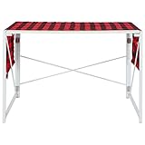 01 Tischläufer, rot und schwarz kariert 39x175cm Weihnachtstischläufer maschinenwaschbar Karierte Tischdecke für Home Party Neujahrsdek