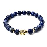 Elefanten Lapislazuli Armband mit Naturstein Perlen und Kristall Highlights – BERGERLIN Feel G