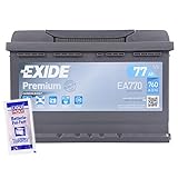 EXIDE EA770 PREMIUM CARBON BOOST 77Ah 760A AUTOBATTERIE PKW KFZ BATTERIE STARTERBATTERIE BATTERIE ERSETZT 70Ah 71Ah 72Ah 74Ah 75Ah + 1x BATTERIEPOLFETT