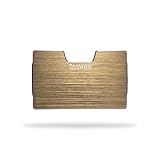 TAUROS® Kreditkartenetui mit Geldklammer Gebürstetes Aluminium - RFID Schutz - Slim Wallet - Kartenetui, Kreditkarten Etuis, Geldbeutel - bis 15 Karten - Geld Clip von TAUROS (Gold)
