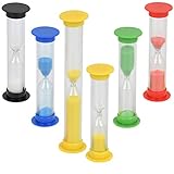THETHO 6 PCS Sanduhren Set Sanduhren Klein Sanduhr Sandclock Sand Uhren Eieruhr 5-Farben-Sanduhr-Timer Sanduhr-Timer für Küche, Zuhause, Büro und Spiel-Timer (30 S,1 Min,3 Min,5 Min,10 Min,15 Min)