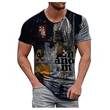 Xiart Tshirt Herren Weiss Fashion T-Shirt Lose T-Shirt Tops mädchen elegant Oversize Oberteile Jugendliche Shirt Hemd mit Rundhalsausschnitt T Shirt Gym Shirt H