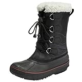 Yowablo Golfschuhe Kampfsportschuhe Kletterschuhe Leichtathletikschuhe Straßenlaufschuhe Traillaufschuhe Radsportschuhe Reitstiefelette Thermostiefel Reitstiefel Schneestiefel (5.5-6 Jahre,Schwarz)